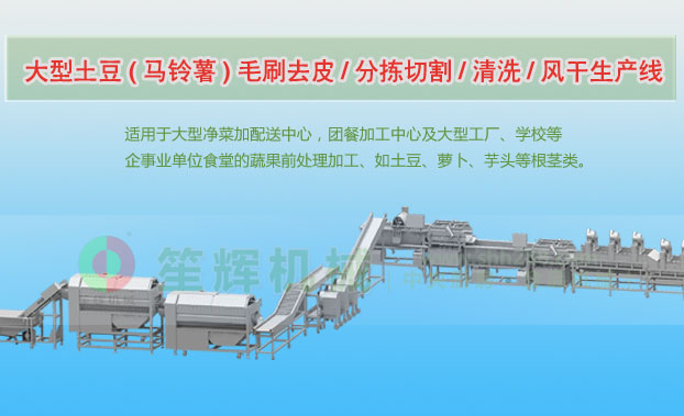 路南连续式土豆去皮清洗切割风干生产线